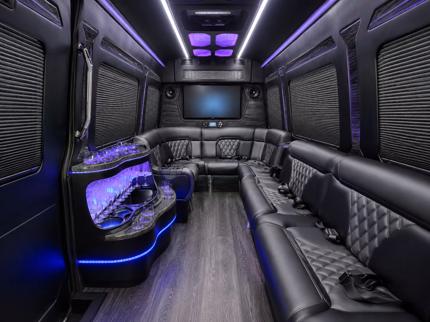 staten island 30 passenger party bus inside